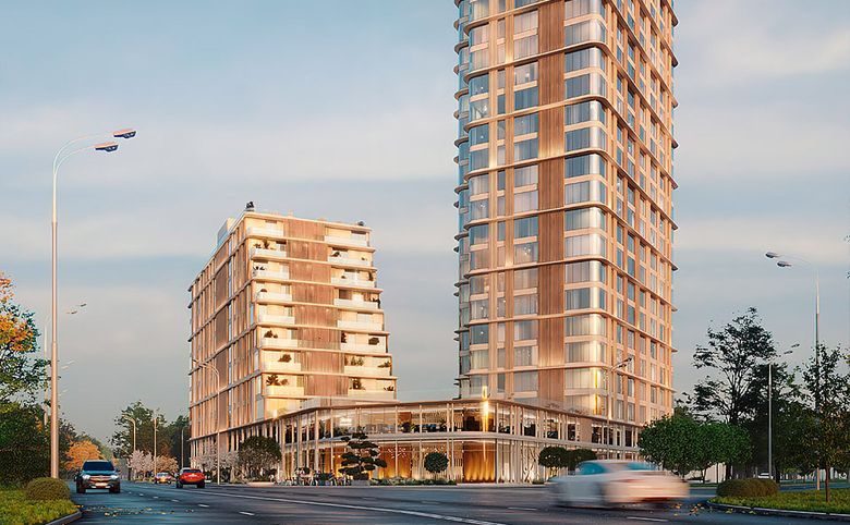 Сторис на Мосфильмовской — Вид с Мосфильмовской улицы: панорамное остекление первых эта