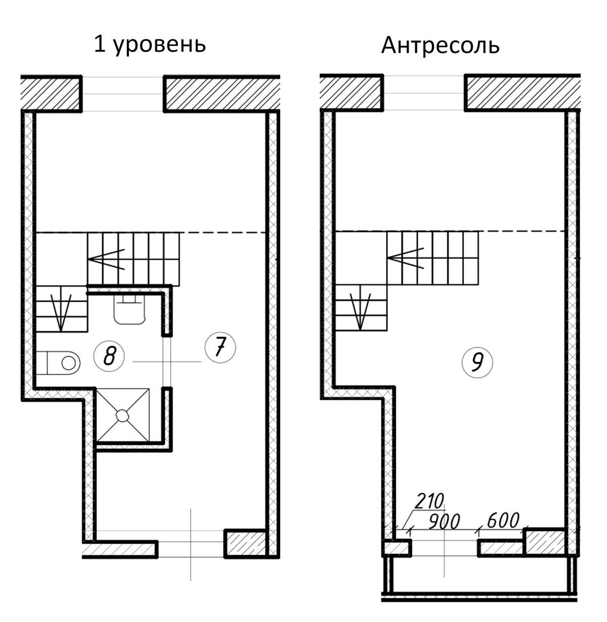 Планировка Студии 23.9 м² в ЖК «Апарт-комплекс LOOK-Apart», корпус 1
