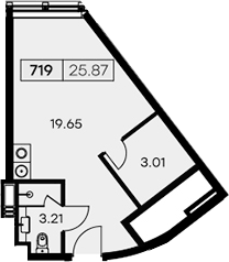 Планировка Студии 31.9 м² в ЖК «Апарт-отель Заневский», корпус 1