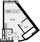 Планировка Студии 32.4 м² в ЖК «Апарт-отель Заневский», корпус 1