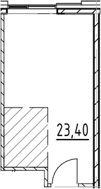 Планировка Студии 23.4 м² в ЖК «Арт Плаза», корпус 1