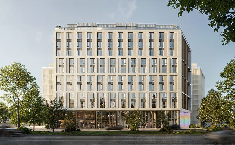 Арт Плаза — Фасад корпуса 1 — кирпично-монолитный дом с комбинированной 