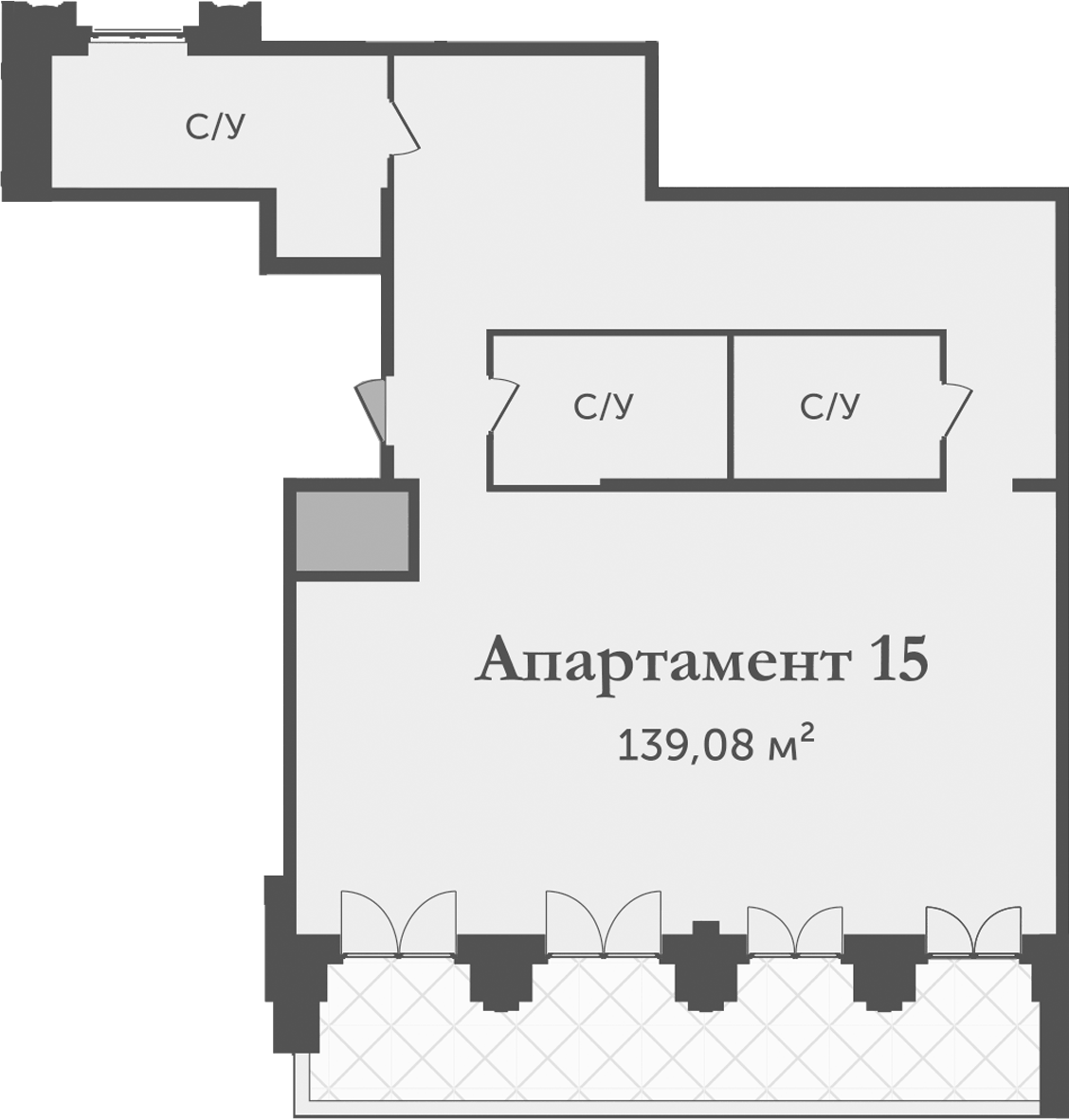 Планировка свободная планировка 146.21 м² в ЖК «Аструм», корпус 1