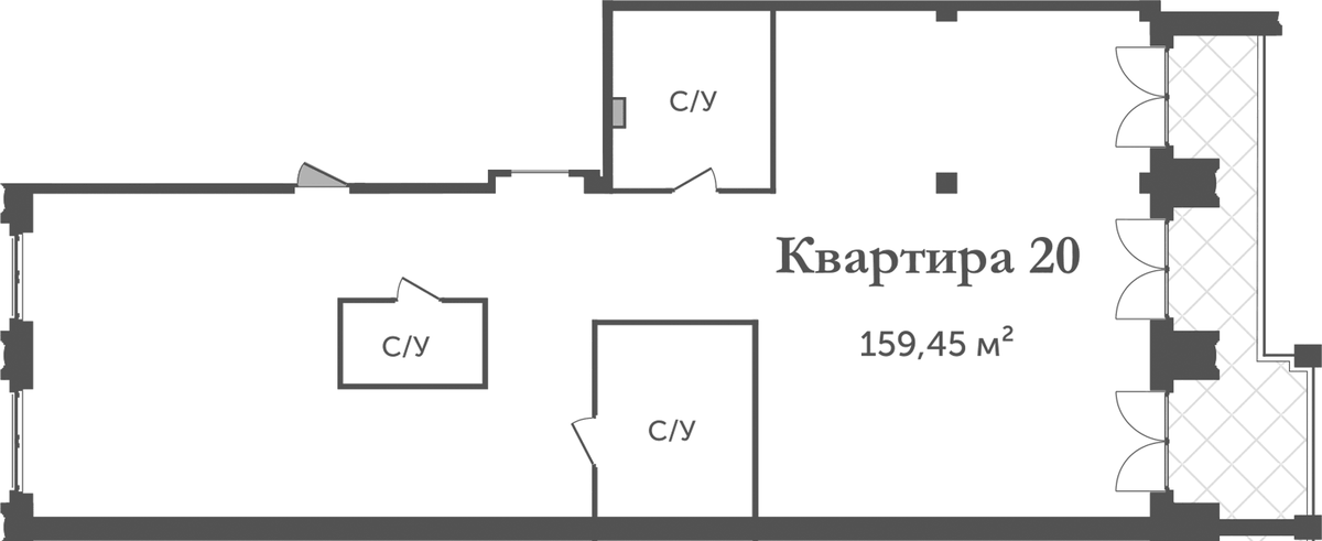 Планировка свободная планировка 167.81 м² в ЖК «Аструм», корпус 1