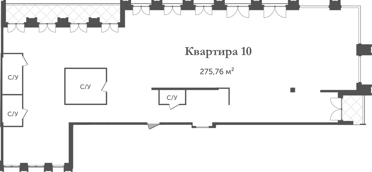 Планировка свободная планировка 285.52 м² в ЖК «Аструм», корпус 1