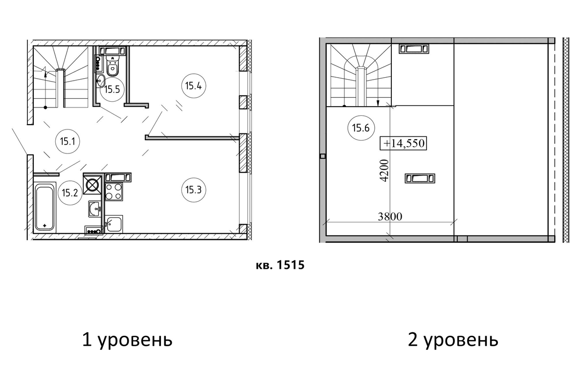 Планировка однокомнатная 56.1 м² в ЖК «Атмосфера Выборга», корпус 1