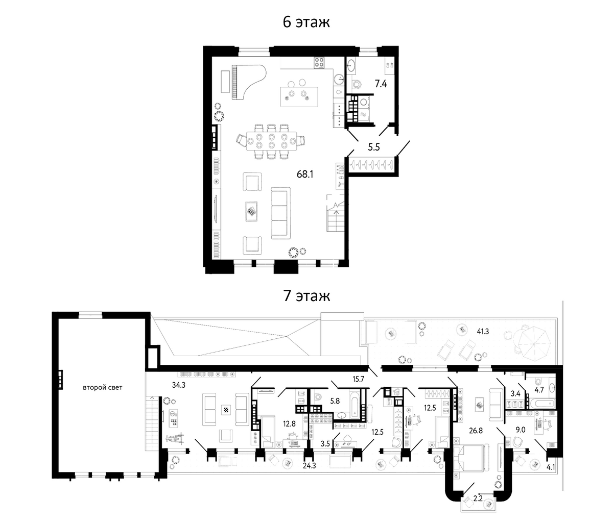 Планировка 6-к.кв 290.31 м² в ЖК «Коллекционер», корпус 1