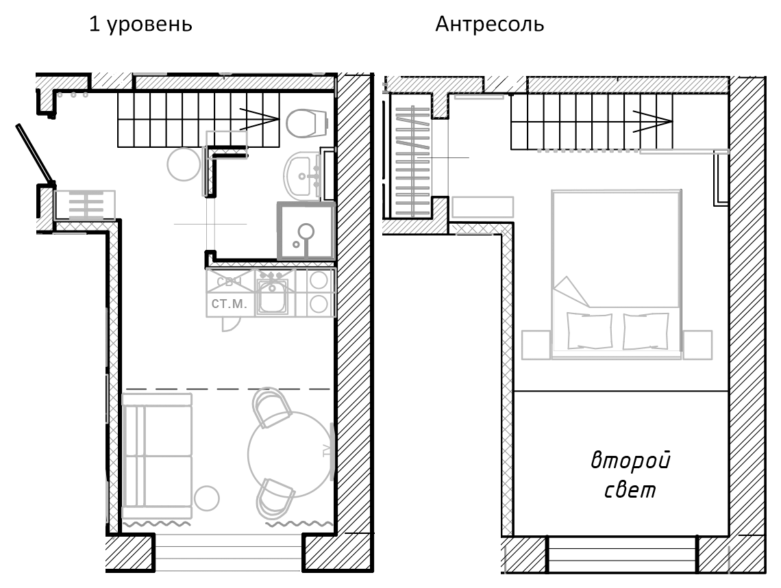 Планировка Студии 24.8 м² в ЖК «Апарт-комплекс Культ Отважных», корпус 1