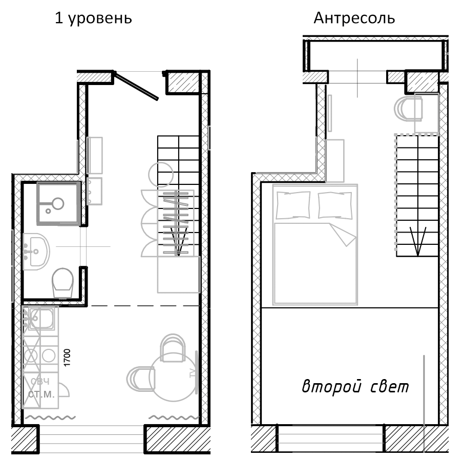 Планировка Студии 26.1 м² в ЖК «Апарт-комплекс Культ Отважных», корпус 1