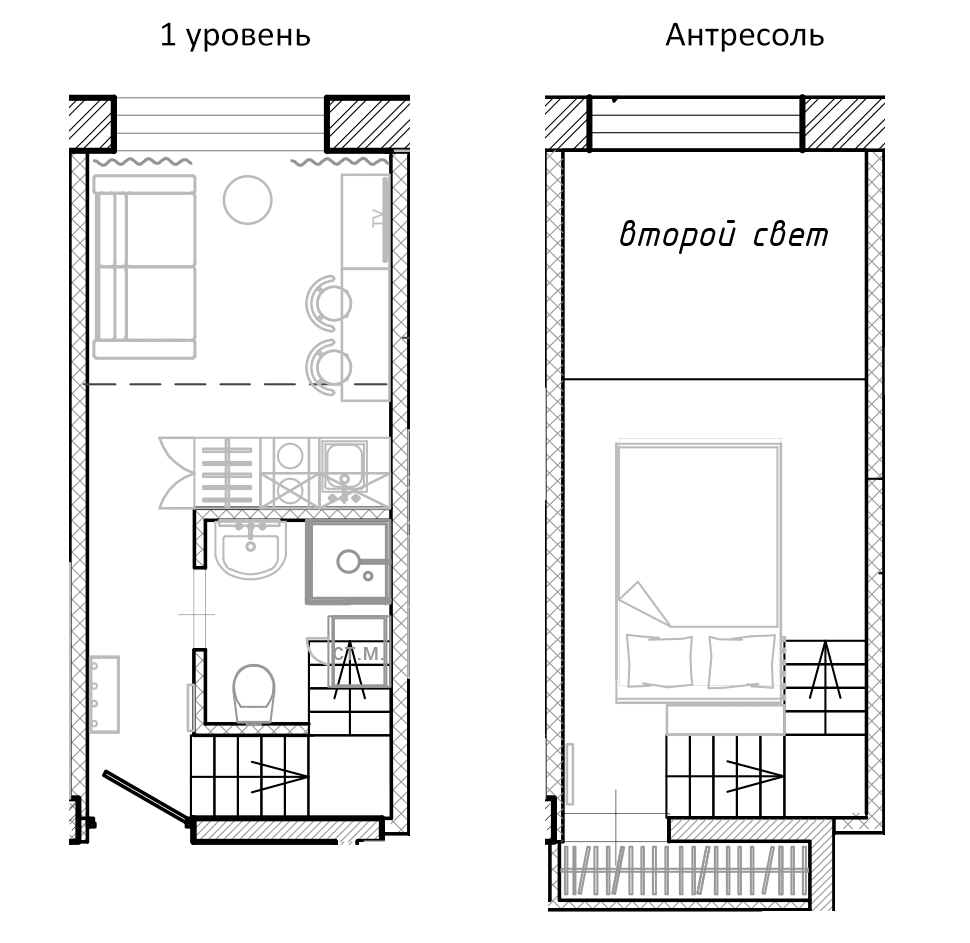 Планировка Студии 26.7 м² в ЖК «Апарт-комплекс Культ Отважных», корпус 1