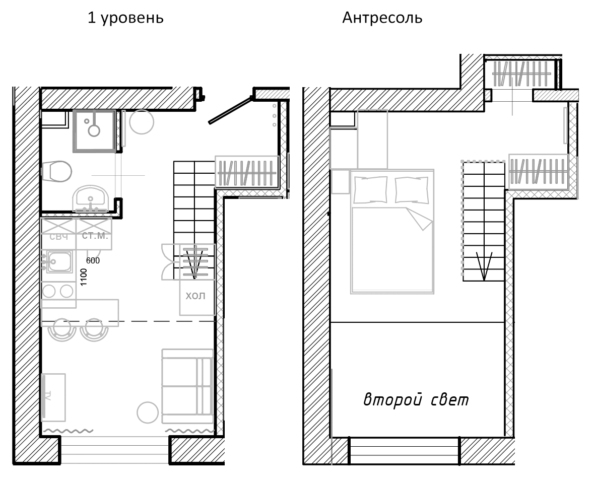 Планировка Студии 28.9 м² в ЖК «Апарт-комплекс Культ Отважных», корпус 1