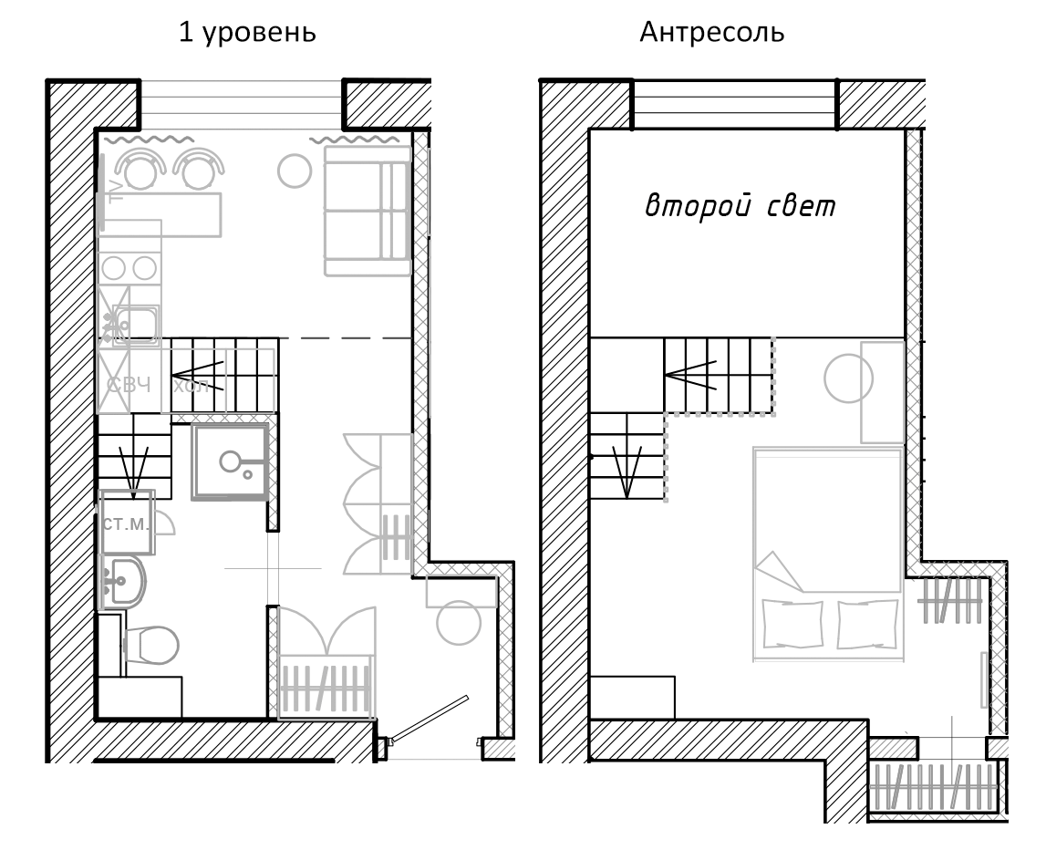 Планировка Студии 29 м² в ЖК «Апарт-комплекс Культ Отважных», корпус 1