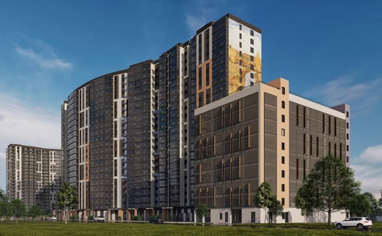 Левитан — Отдельно стоящий многоуровневый паркинг рядом с домом: двор 