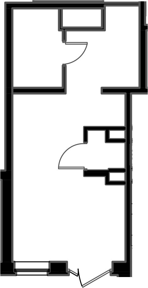 Планировка свободная планировка 22.4 м² в ЖК «Мариоки», корпус 1
