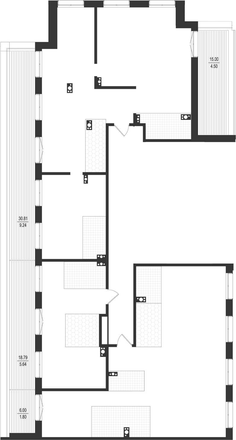 Планировка свободная планировка 286.89 м² в ЖК «Остров Первых», корпус 1