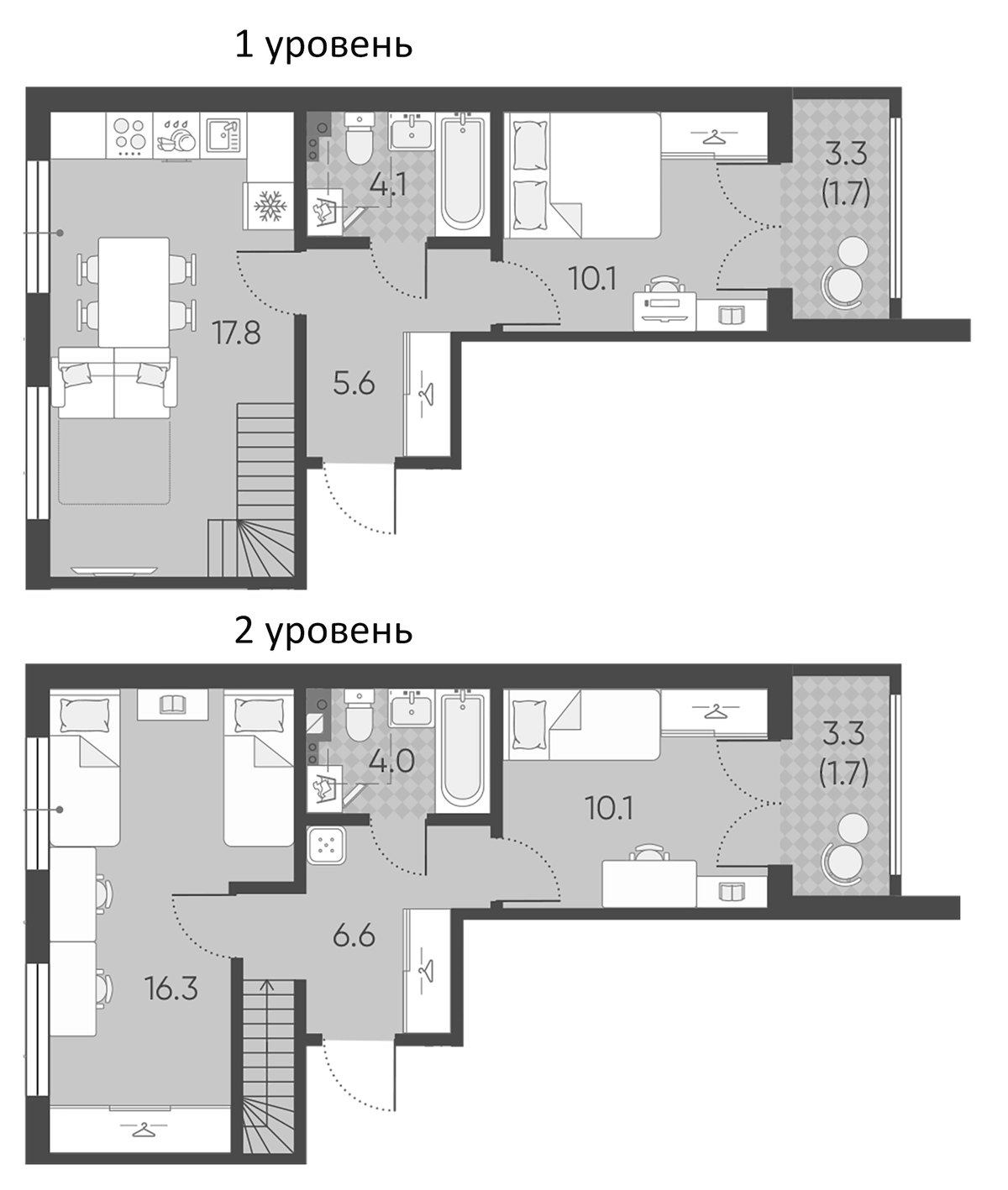Планировка евро-4 (4Е) 78 м² в ЖК «Пулково Лейк», корпус 1