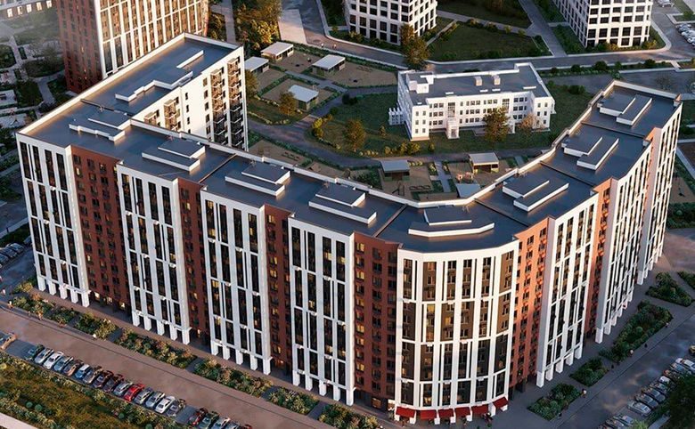 Ягодное Река Парк — Комплекс сверху: закрытый от машин двор внутри контура корпу