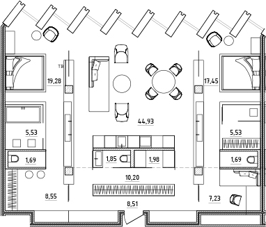 Планировка евро-4 (4Е) 134.42 м² в ЖК «Zen», корпус 1