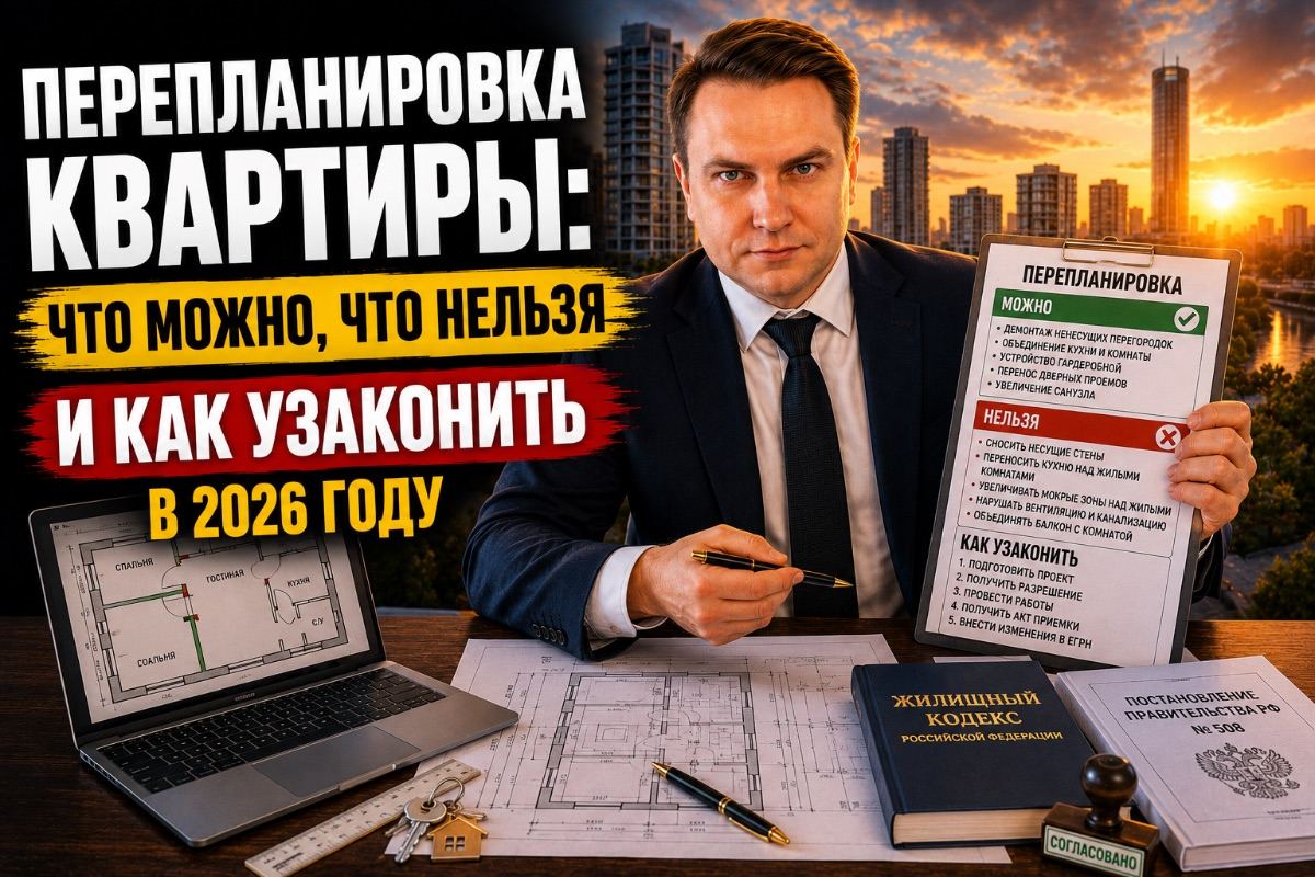 Перепланировка квартиры: что можно, что нельзя и как узаконить в 2026 году