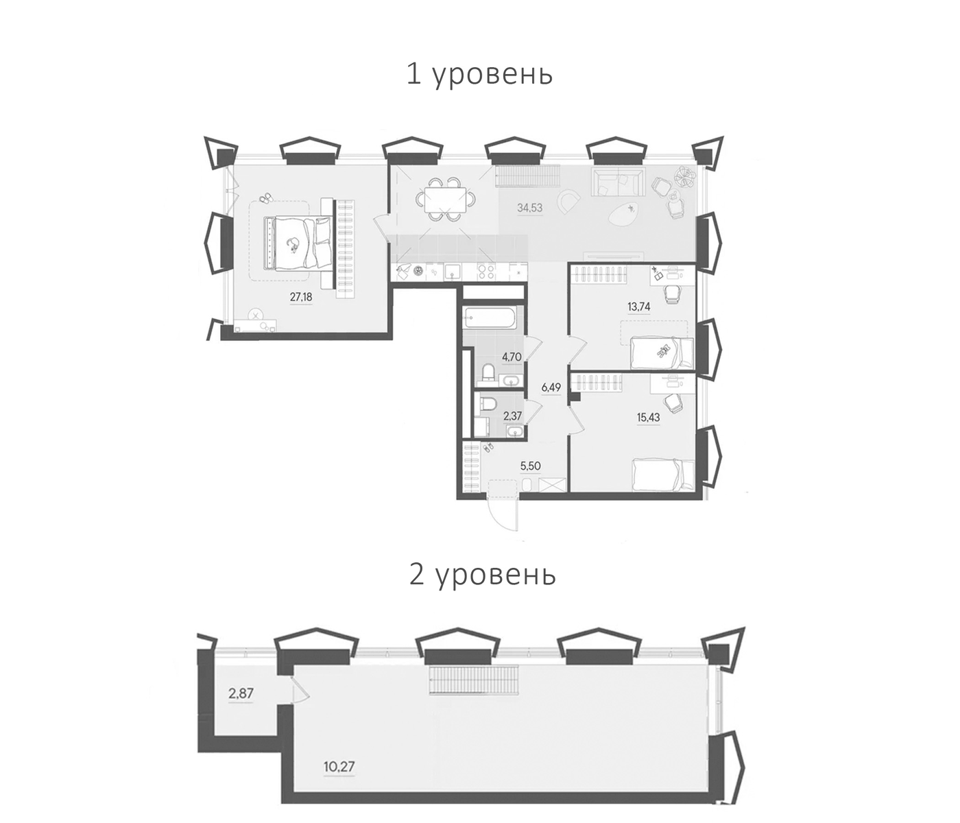 Планировка Свободная планировка, 124,62 м² в ЖК Александровский сад