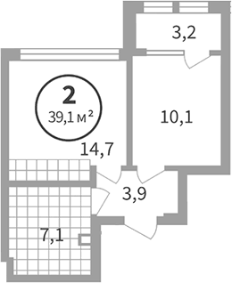 Планировка Студия, 26,5 м² в ЖК Астон. Движение вверх