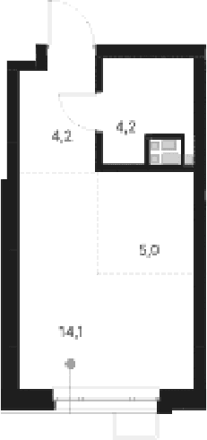 Планировка Студия, 27,5 м² в ЖК Атлас Ауро