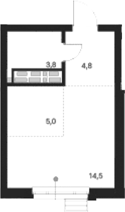 Планировка Студия, 28,1 м² в ЖК Атлас Ауро
