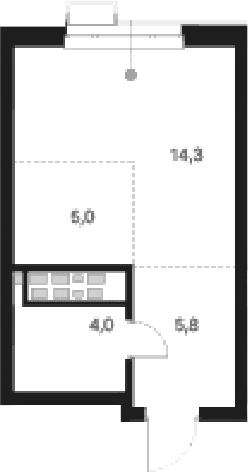 Планировка Студия, 29,1 м² в ЖК Атлас Ауро