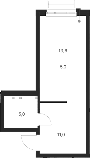 Планировка Студия, 34,6 м² в ЖК Атлас Ауро