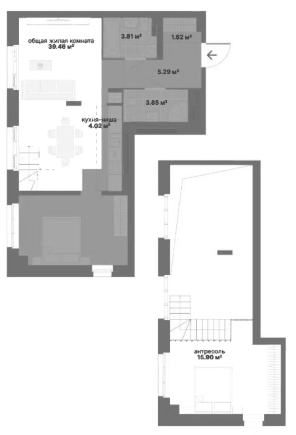 Планировка 1-к.кв, 76.2 м² в ЖК Балтийский