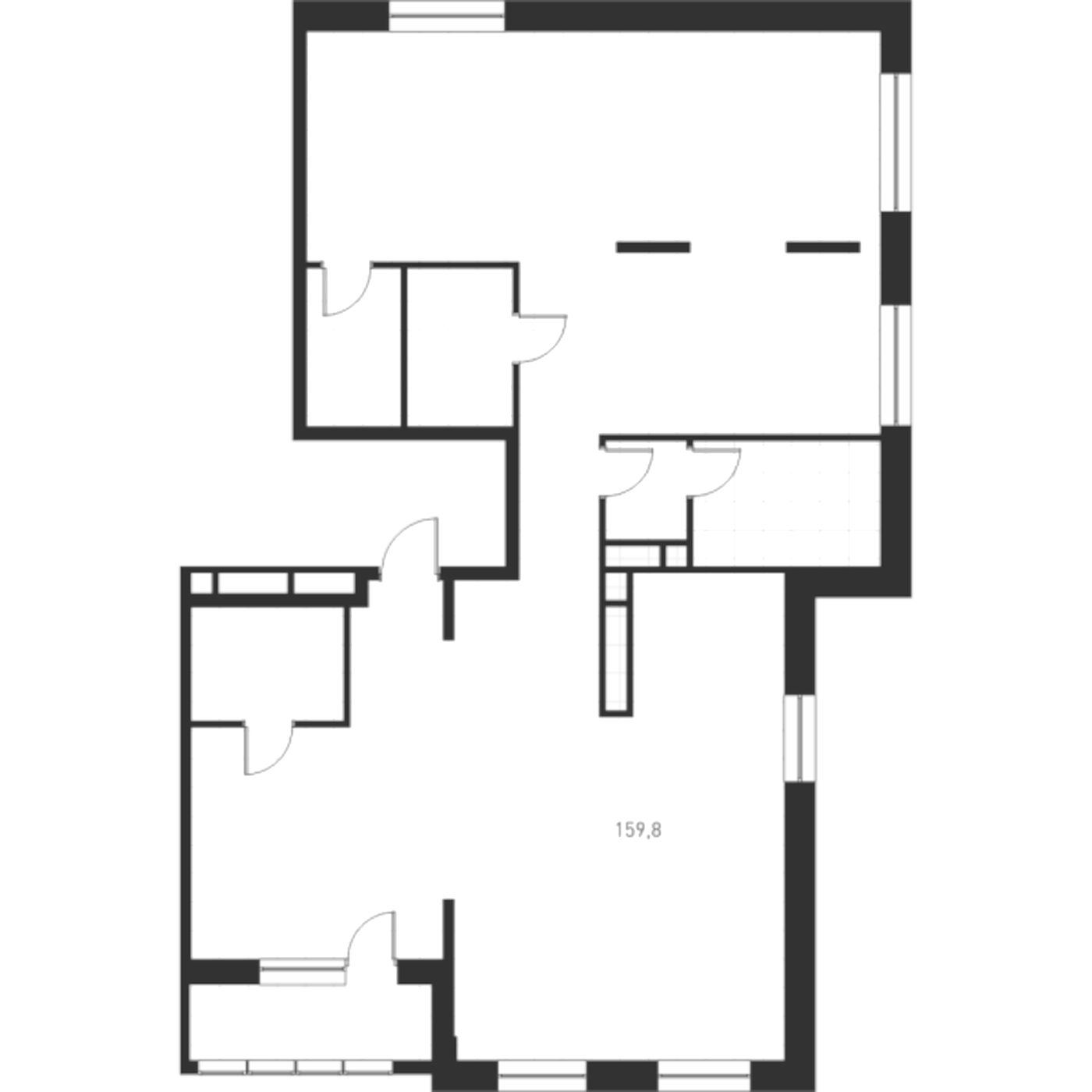 Планировка 5-комнатная, 159,7–159,9 м² в ЖК Клубный дом 19/05