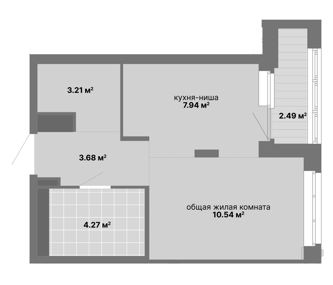 Планировка Студия, 32,13 м² в ЖК НИИ: Наука и искусство
