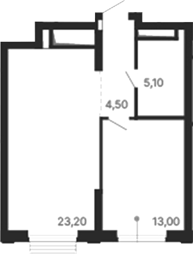 Планировка 1-к.кв, 45,8 м² в ЖК Парк Столиц