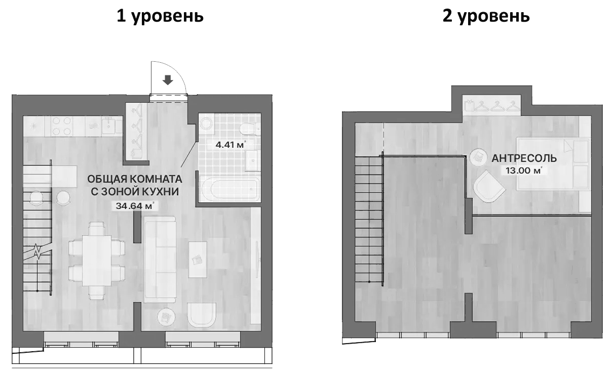 Планировка Студия, 52,05 м² в ЖК Северное сияние