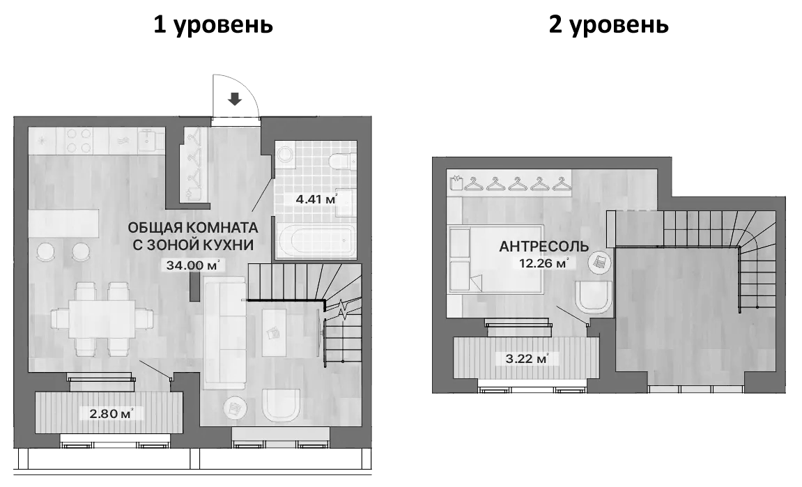 Планировка Студия, 56,69 м² в ЖК Северное сияние