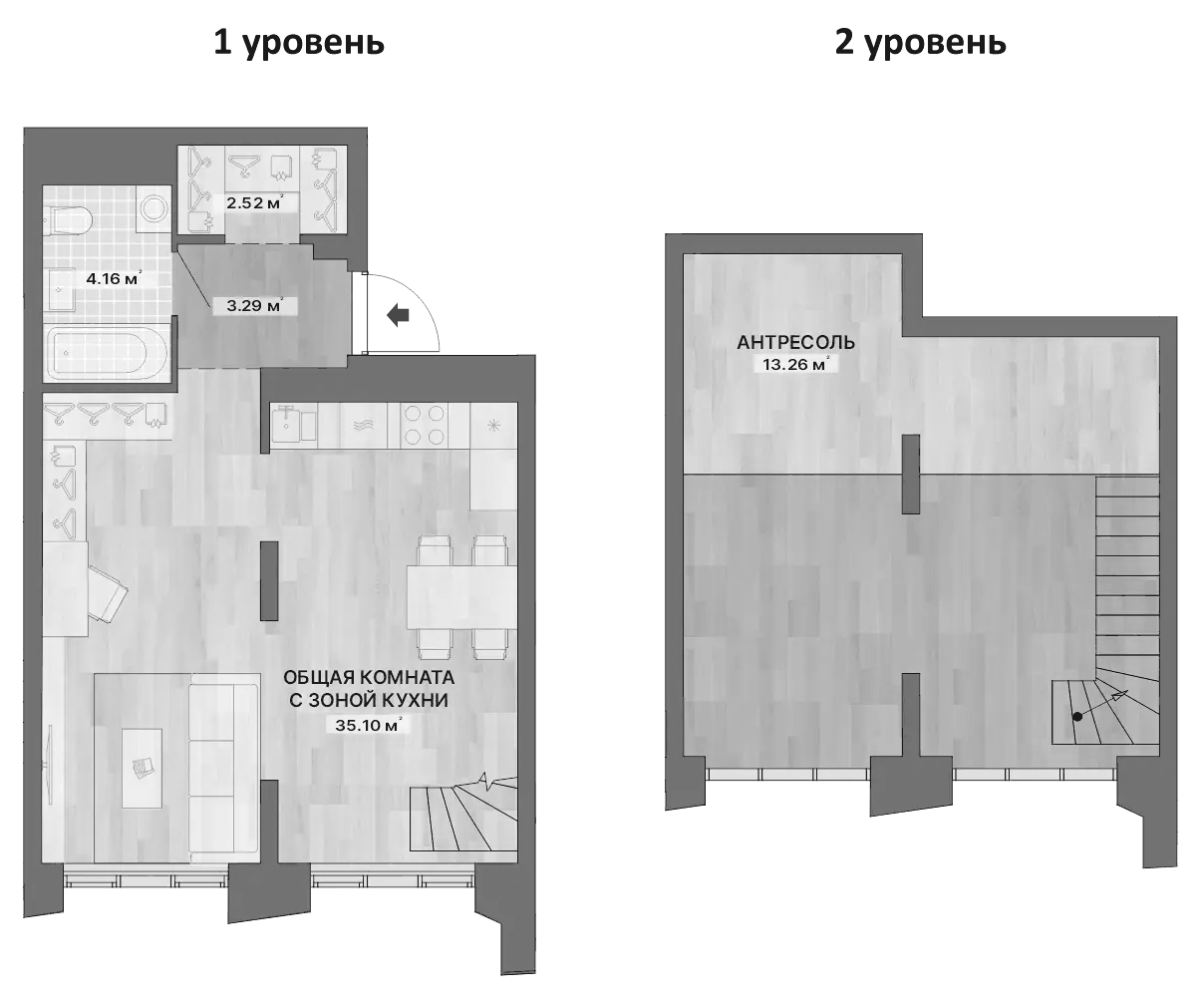 Планировка Студия, 58,33 м² в ЖК Северное сияние