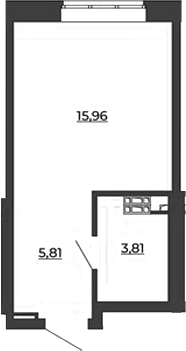 Планировка Студия, 25,58 м² в ЖК СКМ Ривер